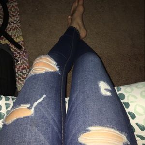 Dark ripped jeans